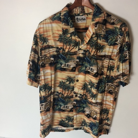 Vintage Howie Hawaiian Button Down Short Sleeve Shirt - Picture 1 of 7